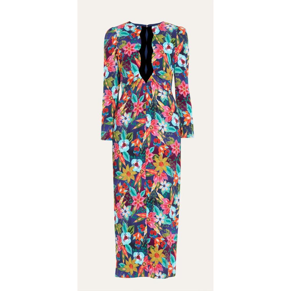 NEW SALONI feminine front slit jinx dress in stellate/black - Picture 4 of 4